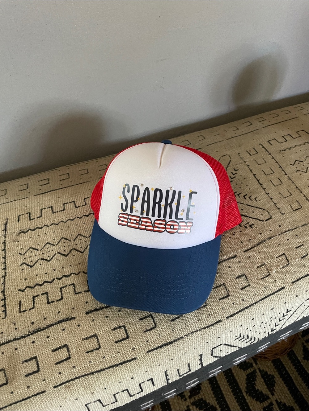 Sparkle Season Trucker Hat - Red, White & Blue